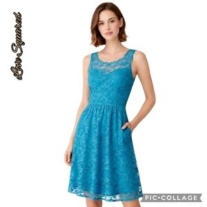Love Squared dress sleeveless teal lace lined pullover size 2x nwt